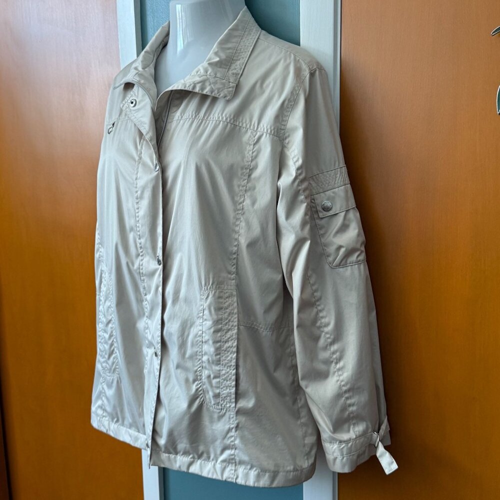 Neyelle Women’s Windbreaker Jacket L Champagne Beige Zipper Snap Front - Picture 5 of 16